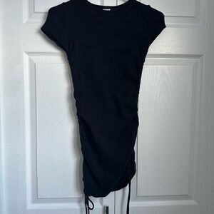 Black Mini Dress with Drawstrings